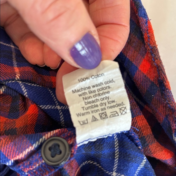 J. CREW plaid shirt dress 100% cotton night shirt pockets red & blue size small - Picture 10 of 15